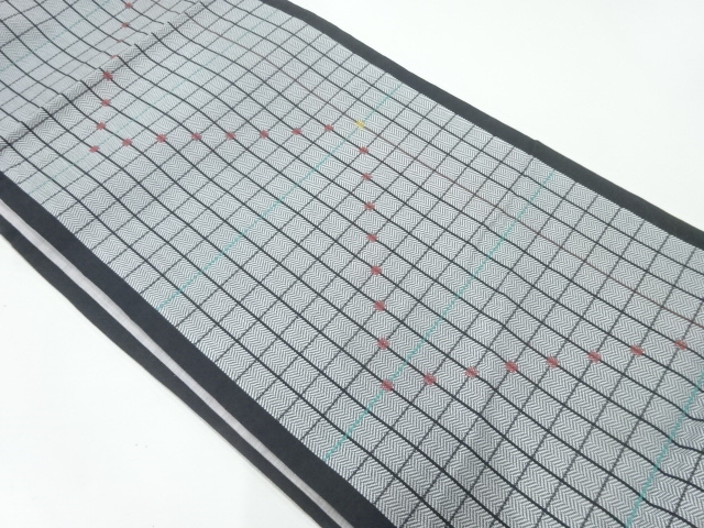 JAPANESE FUKURO OBI / WOVEN GRID